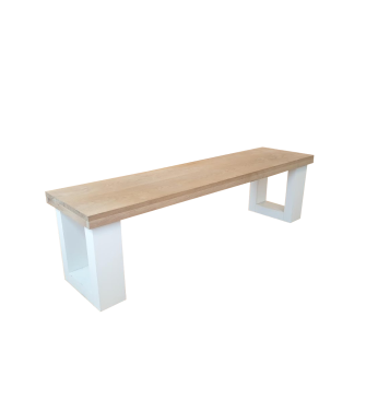 Wood4you - Bench - New england oak 120Lx40Hx38D cm white - Sitting bench