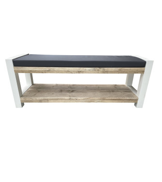 Wood4you - Banc de jardin - London -  coussin anthracite inclus