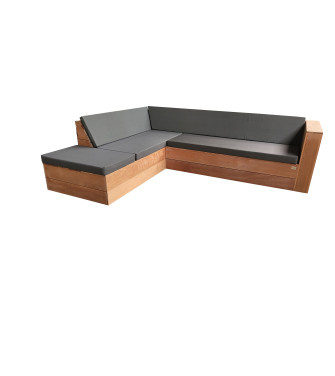 Wood4you - Set lounge 7 legno duro  - cuscini inclusi