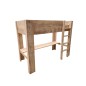 Wood4you - Letto a soppalco Noortje letto con scrivania ponteggio legno 210Lx165Hx96P cm