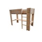 Wood4you - Letto a soppalco Noortje letto con scrivania ponteggio legno 210Lx165Hx96P cm