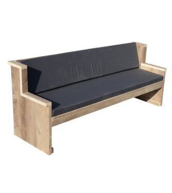 Wood4you - Banc de jardin Zeeland - 'Do it yourself package' Bois d'échafaudage - 175Lx72Hx62D cm - Coussin inclus