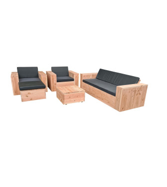 Wood4you - Lounge-Set 4 Douglasienholz - inkl. Kissen