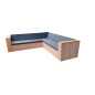 Wood4you - Ensemble salon 2 bois douglas 200x200 cm - coussins inclus