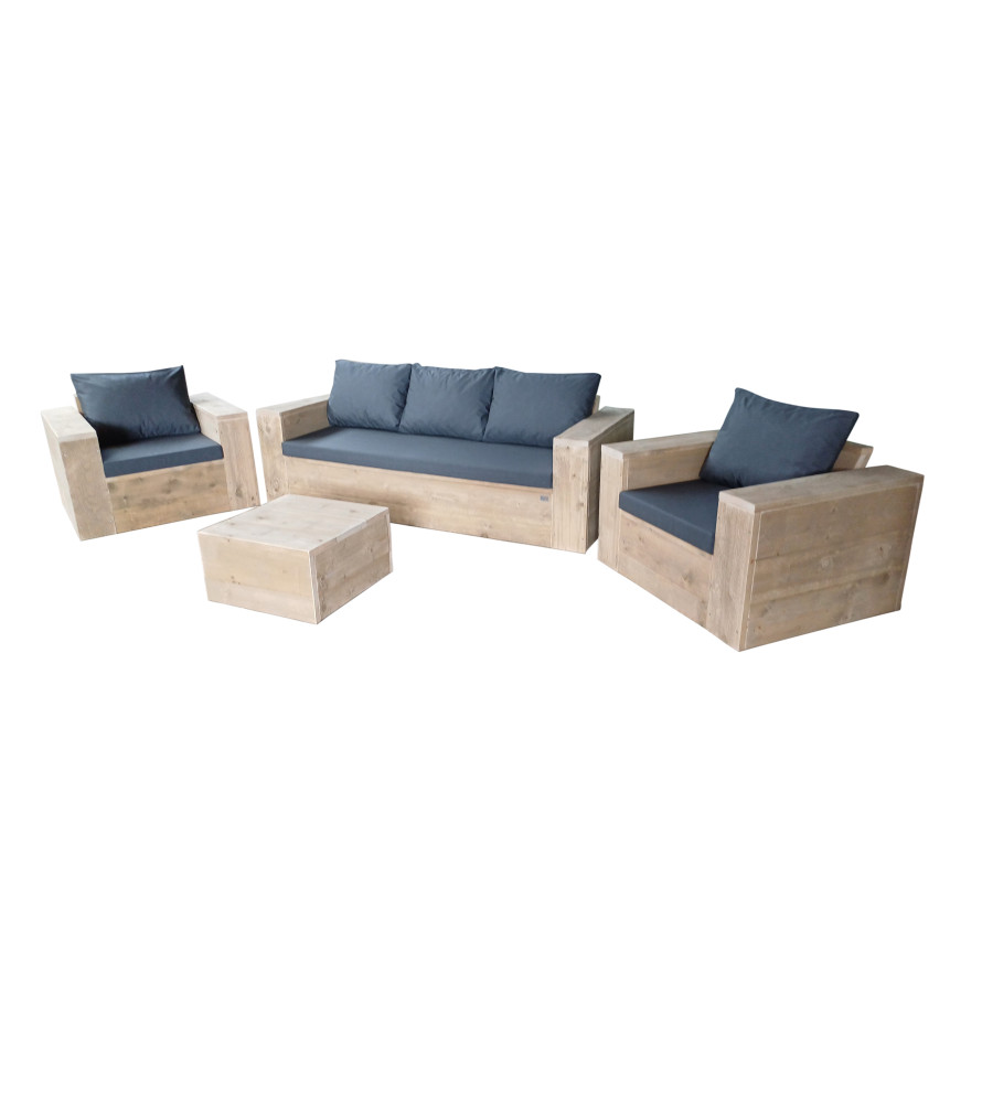 Wood4you- Lounge set scaffolding wood 4 - incl. cushions - Plof cushions