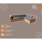 Wood4you - Lounge set 7 bois franc - coussins inclus