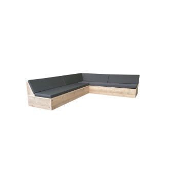 Wood4you Loungeset 13 legno da ponteggio - forma GL - incl. cuscini stretti