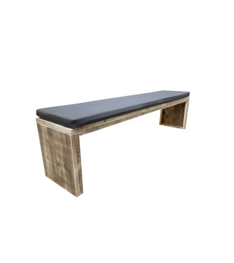 Wood4you - Banc de jardin Amsterdam échafaudage bois  - coussin inclus