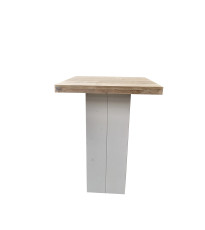 Wood4you - Bar table - Scaffoldwood with column leg white