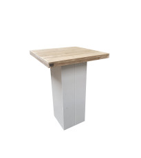 Wood4you - Table de bar - Echafaudage bois avec pied colonne blanc