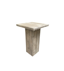 Wood4you - Table de bar - Echafaudage bois avec pied colonne