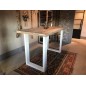 Wood4you - Standing table "New England" scaffolding wood - white