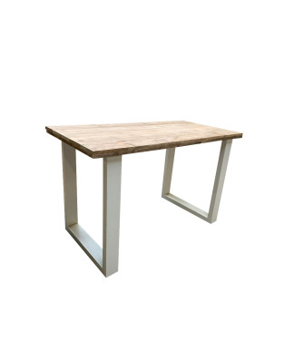 Wood4you - Standing table "New England" scaffolding wood - white