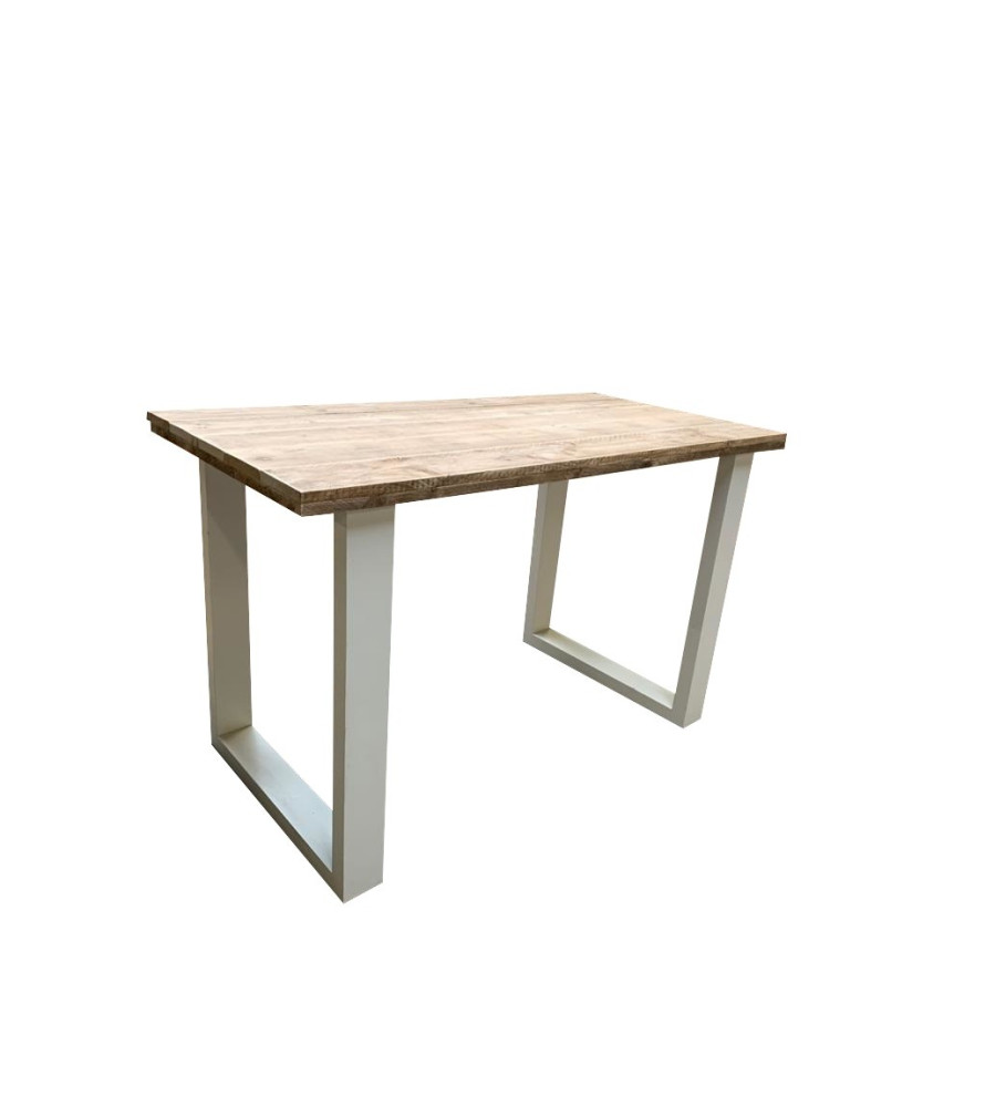 Wood4you - Standing table "New England" scaffolding wood - white