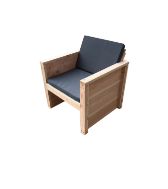 Wood4you - Chaise de jardin Vlieland Douglas 65Lx72Hx57D cm - Kit avec coussins