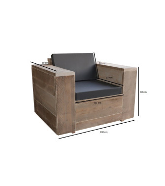 Wood4you - Loungestoel Washington 100Lx60Hx80D cm