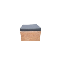 Wood4you - Hocker Washington Bankirai 55Lx33Hx55D cm avec coussin