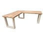 Wood4you - Bureau d'angle - Bois d'échafaudage de Blanc