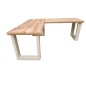 Wood4you - Bureau d'angle - Bois d'échafaudage de Blanc