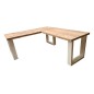 Wood4you - Bureau d'angle - Bois d'échafaudage de Blanc