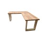 Wood4you - Bureau d'angle - Bois d'échafaudage de Blanc