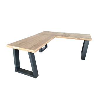 Wood4you - Bureau d'angle - Vancouver bois massif anthracite