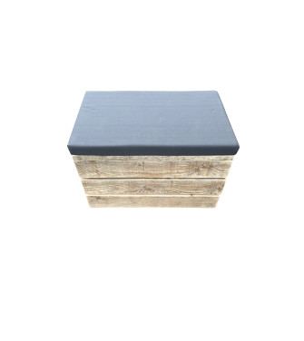 Wood4you - Sgabello laterale Impalcatura in legno 60L x 40H x 37B cm con cuscino