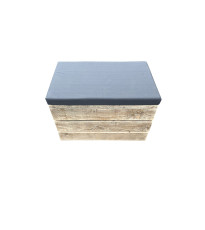 Wood4you - Sgabello laterale Impalcatura in legno 60L x 40H x 37B cm con cuscino