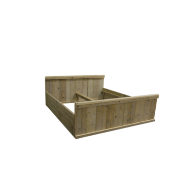 Wood4You Double Bed Jorg 186W x 212L x 90H cm - Reclaimed Wood