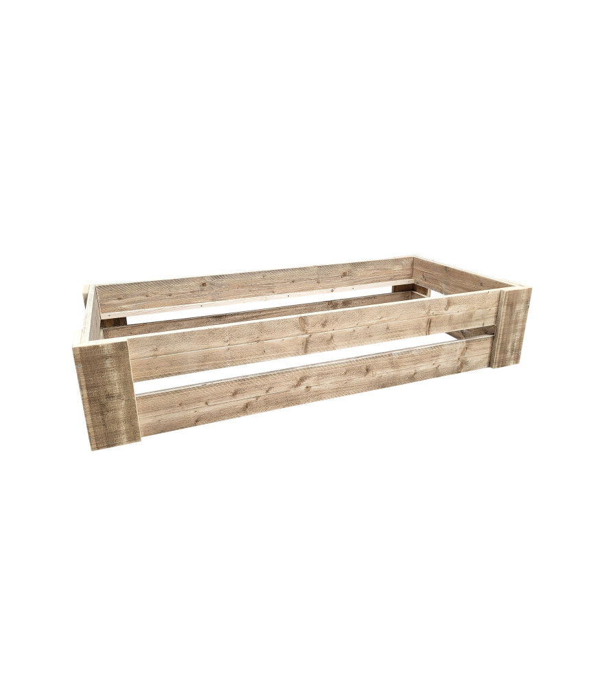 Wood4You - Single Bed Krijn Reclaimed Wood - Assembly Kit 206L x 43H x 96D cm