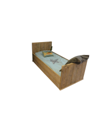 Wood4You - Single Bed Reclaimed Wood Luuk 206L x 70H x 97D cm