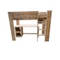 Wood4you - Hoogslaper Noortje bed met bureau Detroit  steigerhout 210Lx165Hx96D cm