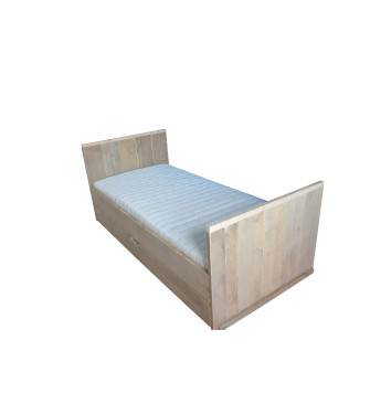 Wood4you - Letto singolo in legno con ponteggio Nick 206Lx43Hx96P cm