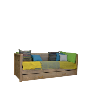 Wood4you - Letto singolo Saar trabattello legno 206Lx43Hx96P cm