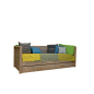 Wood4you - Single Bed Saar Reclaimed Wood 206Lx43Hx96D cm