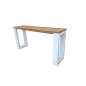 Wood4you - Table d'appoint en bois torréfié 100Lx78HX38D cm blanc