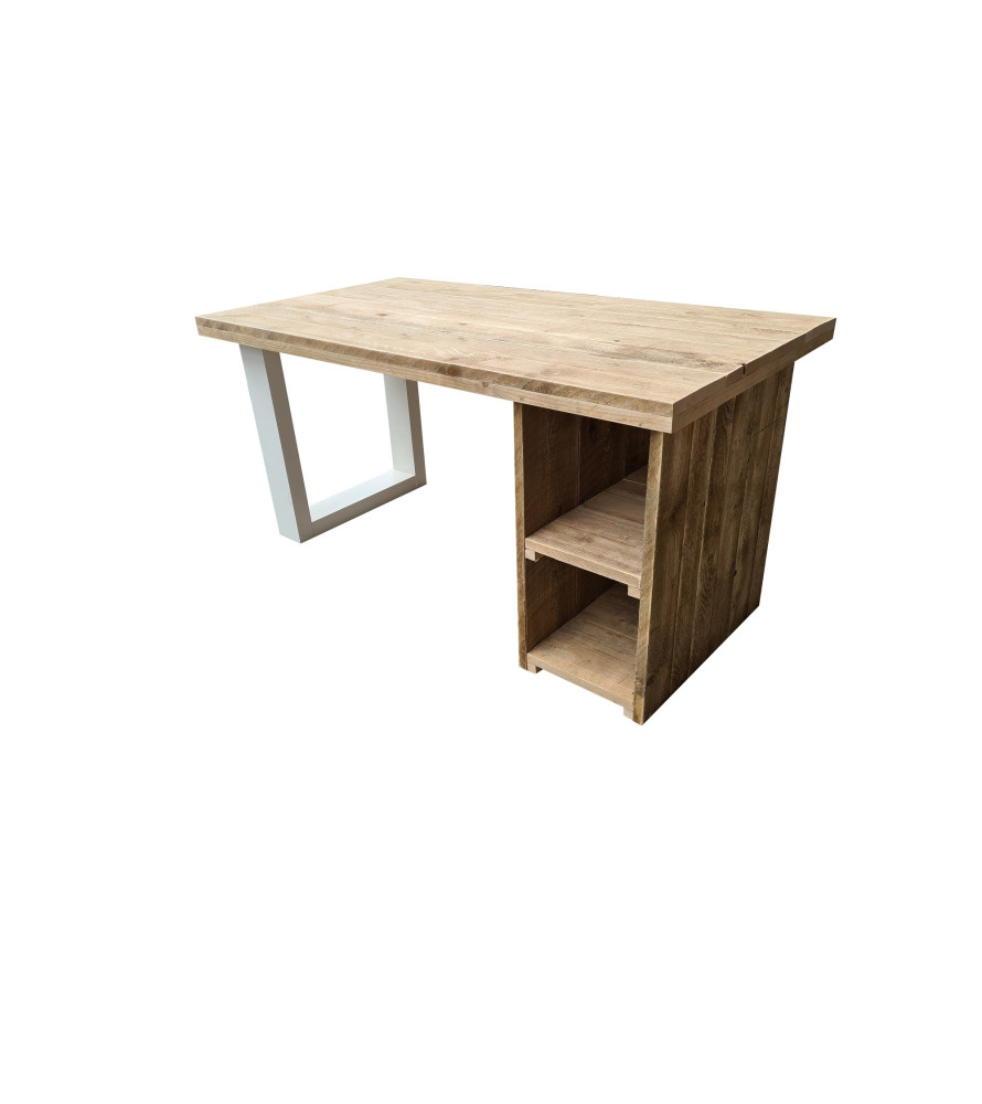 Wood4you - Bureau - San Carlos - bois d'échafaudage - Blanc