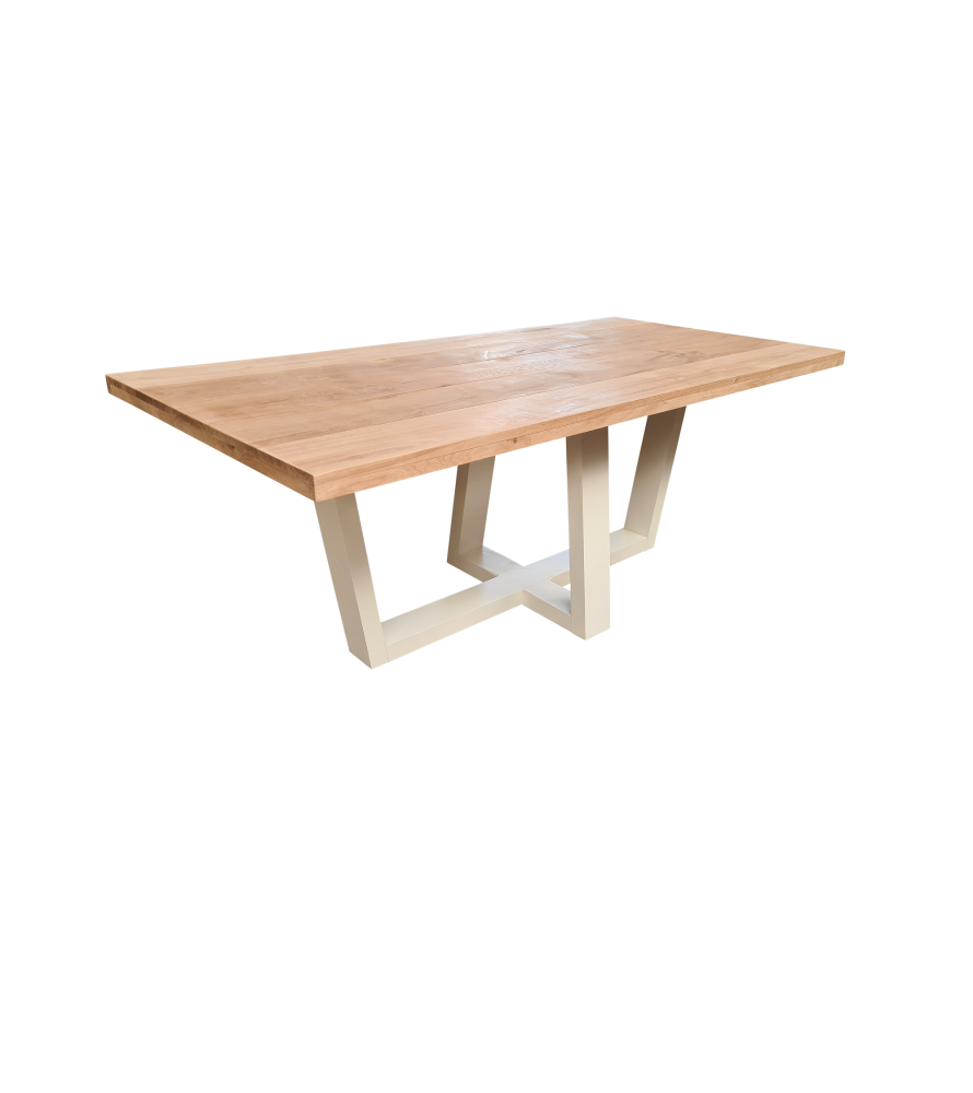 Wood4you - Eettafel Las Vegas Eikenhout - wit