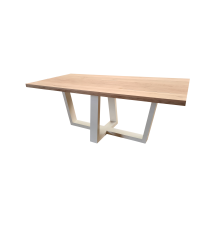 Wood4you - Table à manger en bois de chêne Las Vegas - blanc