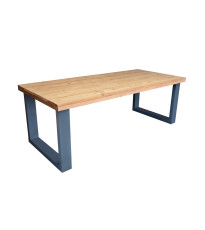 Wood4you - Table à manger New England Bois torréfié - Anthracite