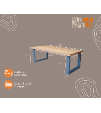 Wood4you - Table à manger New England Bois torréfié - Anthracite