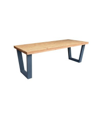 Wood4you - Dining table New York Roasted wood - Anthracite