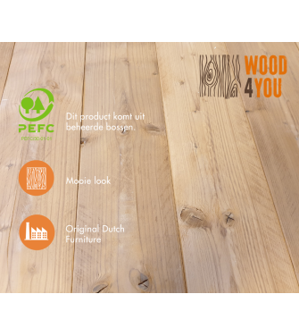 Wood4you - Tavolo da pranzo Seattle Roastedwood - bianco