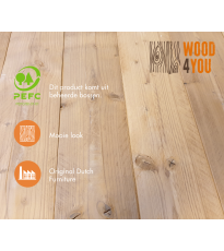 Wood4you - Eettafel Seattle Roastedwood - wit