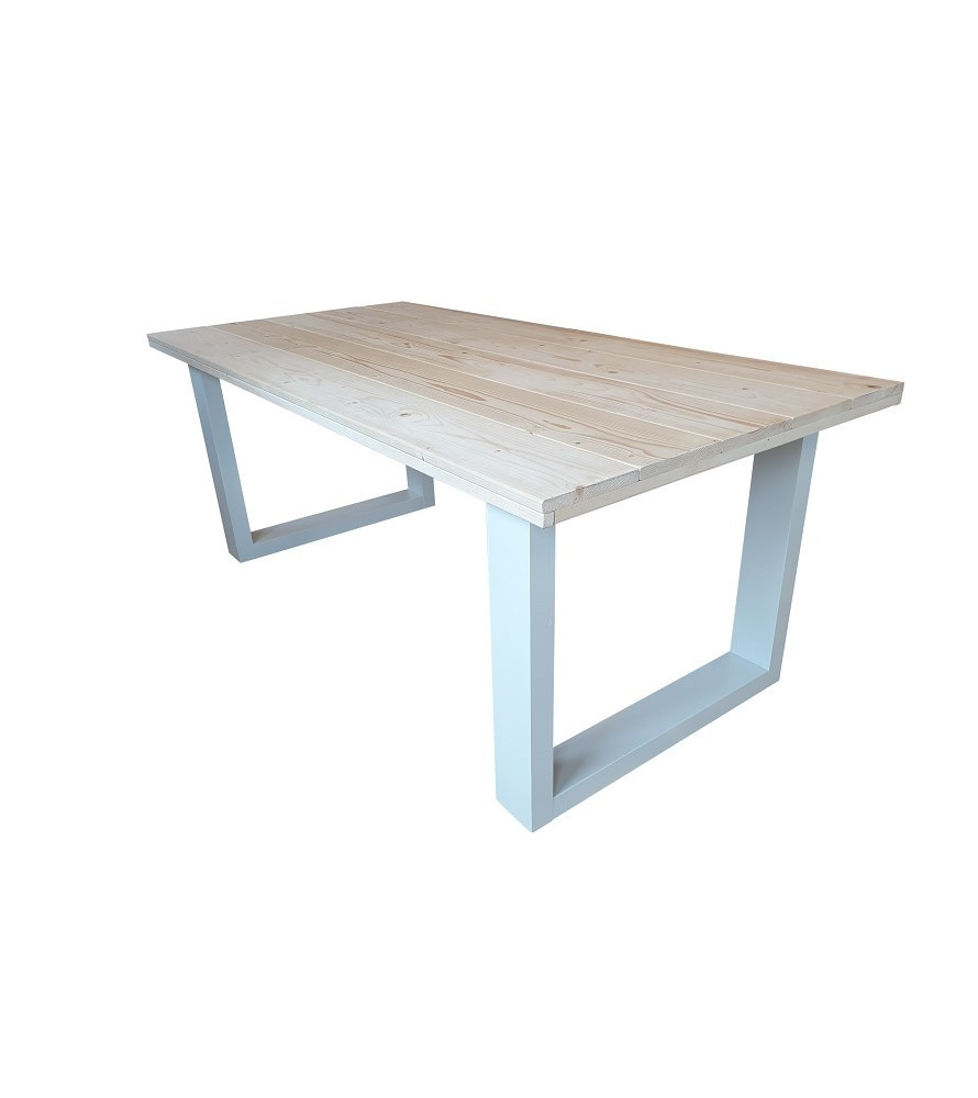 Wood4you - New England planed pine dining table - White