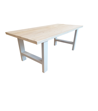 Wood4you - Eettafel Seattle blanco geschaafd vurenhout - wit