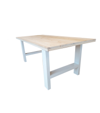 Wood4you - Eettafel Seattle blanco geschaafd vurenhout - wit