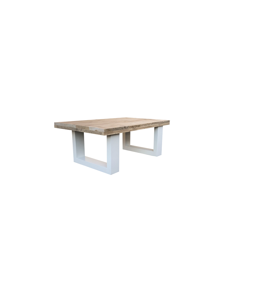 Wood4you - Table basse New England échafaudage bois blanc