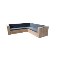 Wood4you - Set lounge 2 ponteggi in legno cuscini inclusi