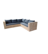 Wood4you - Set lounge 2 legno di recupero - incl. cuscini Plof